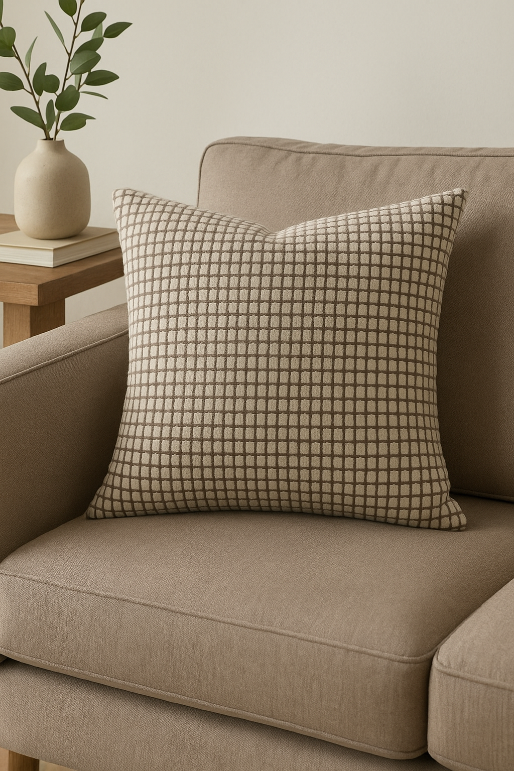housse de coussin en velours côtelé uni 40 à 70 cm - vue 2 sur 2