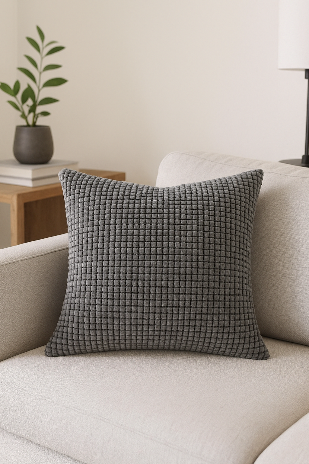 housse de coussin en velours côtelé unie 30x45 35x50 40x60 cm - vue 2 sur 2