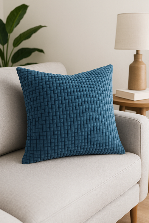 housse de coussin en velours côtelé unie 40 à 70 cm - vue 2 sur 2