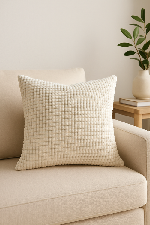 housse de coussin en velours grain de maïs grande taille décorative - vue 2 sur 2