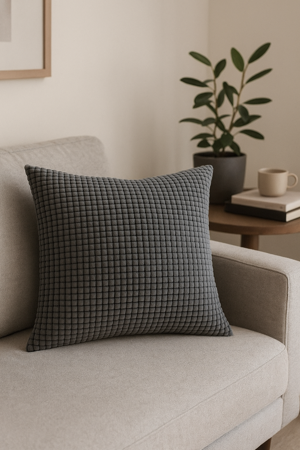 housse de coussin en velours grain de maïs grande taille décorative - vue 2 sur 2
