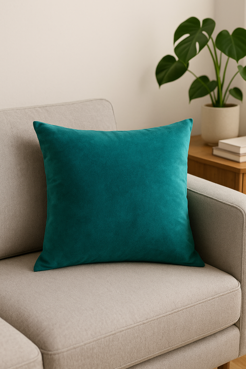 housse de coussin en velours hollandais couleur unie sur mesure - vue 2 sur 2