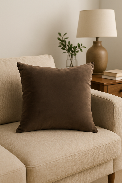 housse de coussin en velours sur mesure couleur unie 40 à 60 cm - vue 2 sur 2