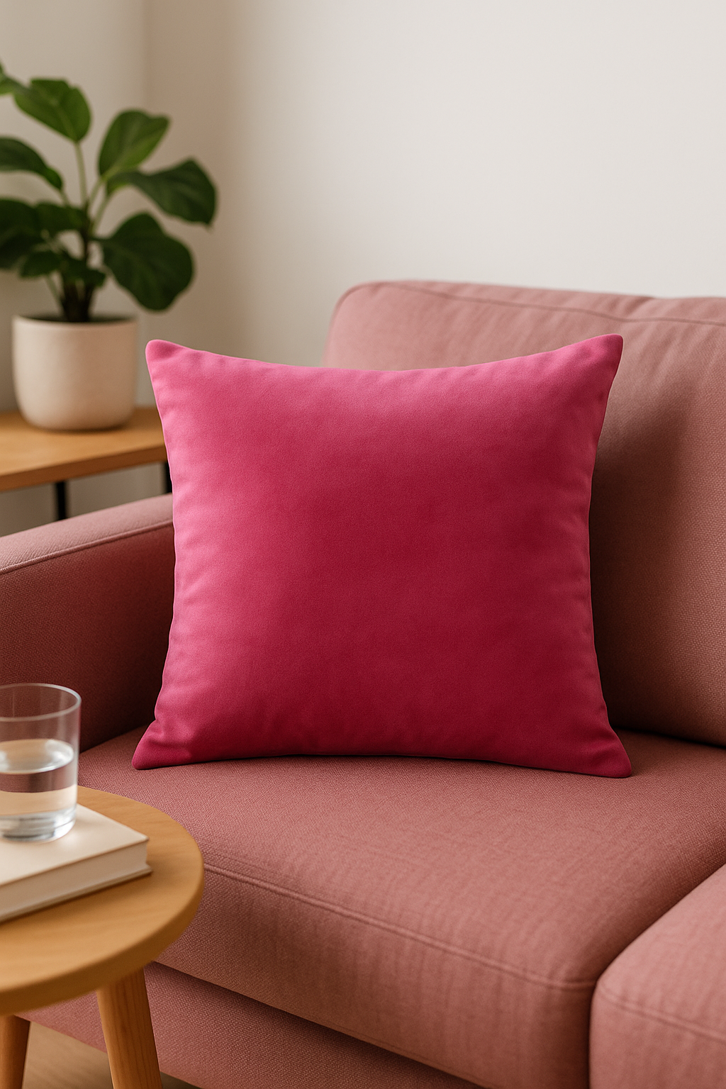 housse de coussin en velours sur mesure couleur unie décorative - vue 2 sur 2
