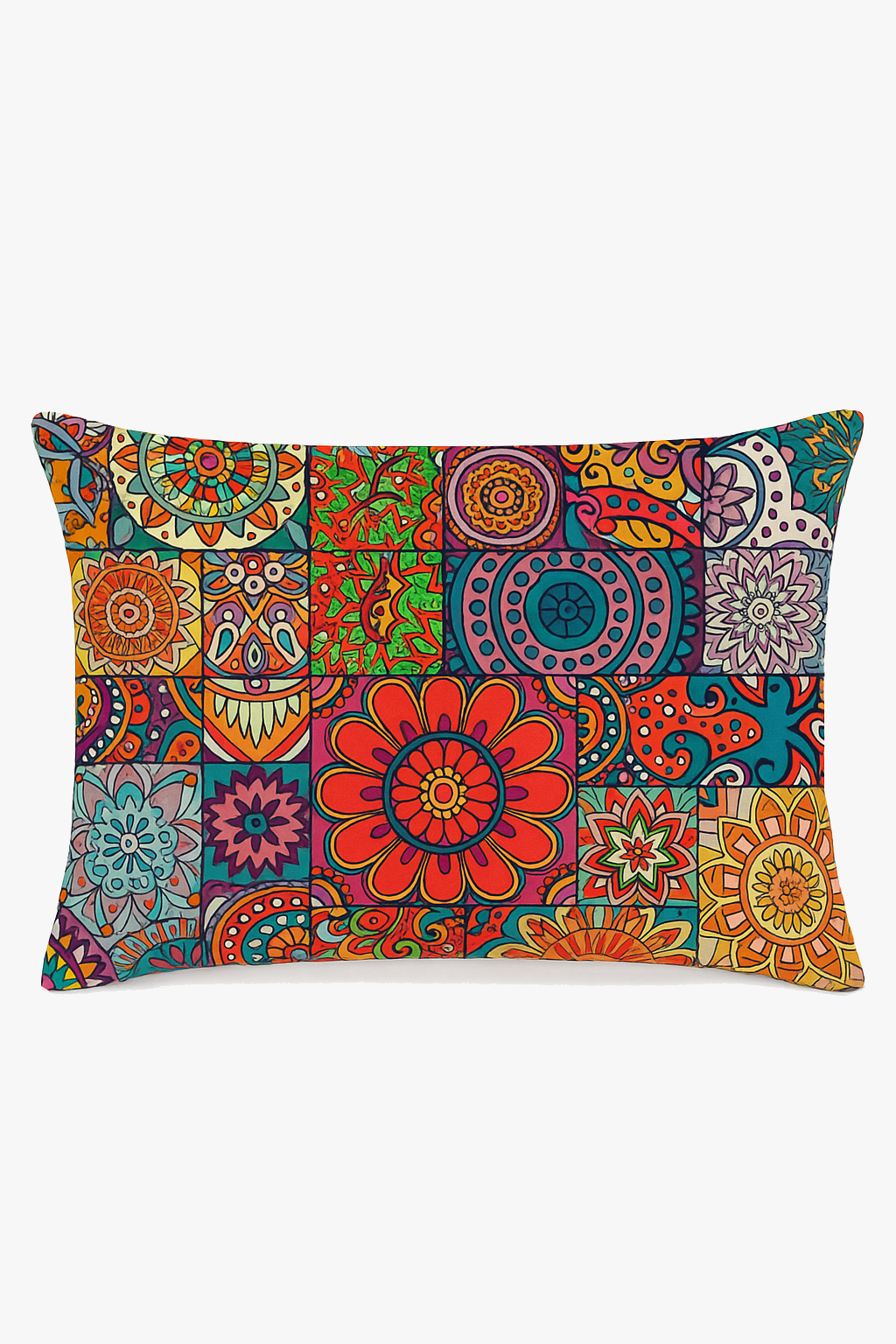 housse de coussin ethnique vintage motif mandala décoratif