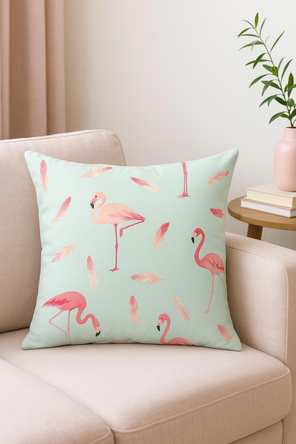 housse de coussin flamant rose tropical 45 cm créatif pour canapé - vue 2 sur 2