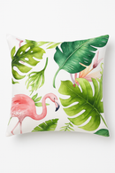 housse de coussin flamant rose tropical 45x45 cm décor créatif