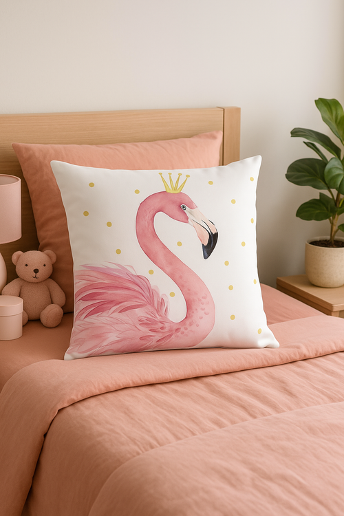 housse de coussin flamant rose tropical 45x45 cm décoratif - vue 2 sur 2