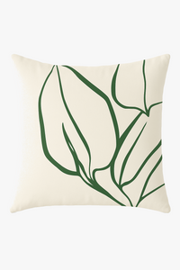 housse de coussin floral vert style abstrait imprimé sur une face