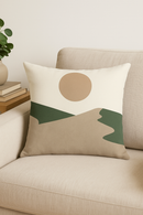 housse de coussin florale verte style abstrait imprimée sur une face