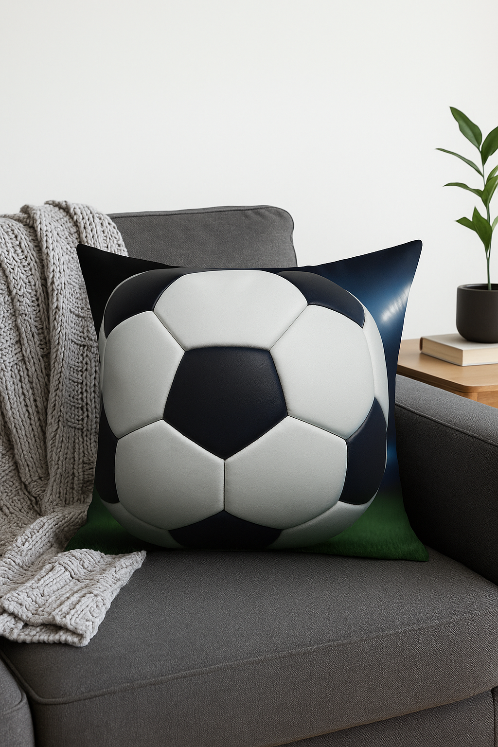 housse de coussin football pour déco moderne et sportive - vue 2 sur 2