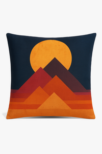 housse de coussin géométrique fleurs sauvages et peau de pêche