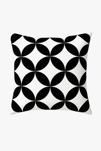 housse de coussin géométrique noir et blanc élégant