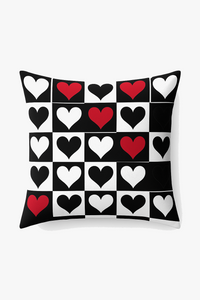 housse de coussin géométrique noire et rouge tendance