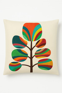 housse de coussin géométrique à fleurs sauvages colorées