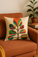 housse de coussin géométrique à fleurs sauvages colorées