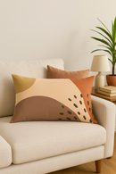 housse de coussin géométrique arc-en-ciel et végétal décoratif