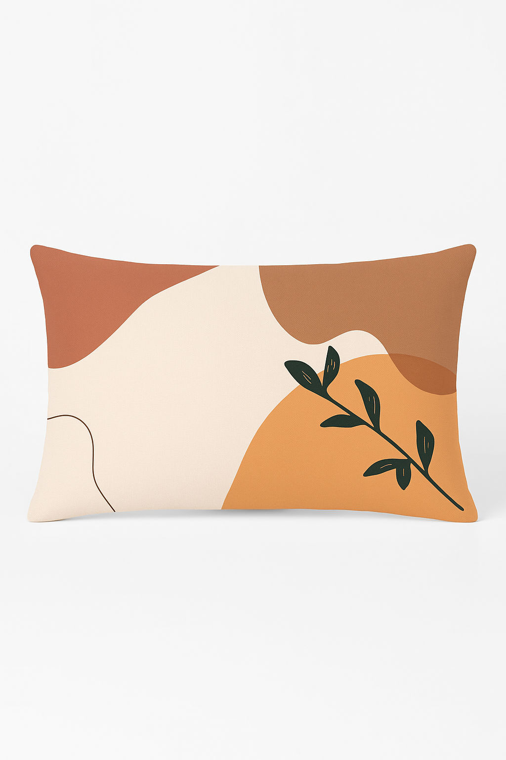 housse de coussin géométrique arc-en-ciel et végétal décoratif
