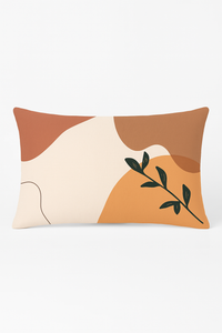 housse de coussin géométrique arc-en-ciel et végétal décoratif