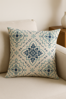 housse de coussin géométrique bleu foncé pour décoration intérieure