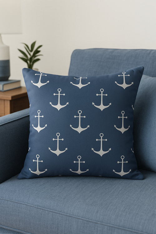 housse de coussin géométrique bleu marine style nordique élégant - vue 2 sur 2