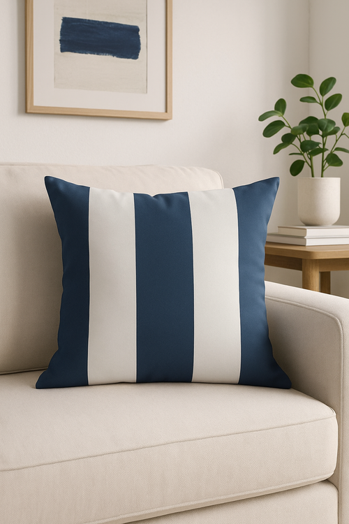 housse de coussin géométrique bleu marine style nordique élégant - vue 2 sur 2