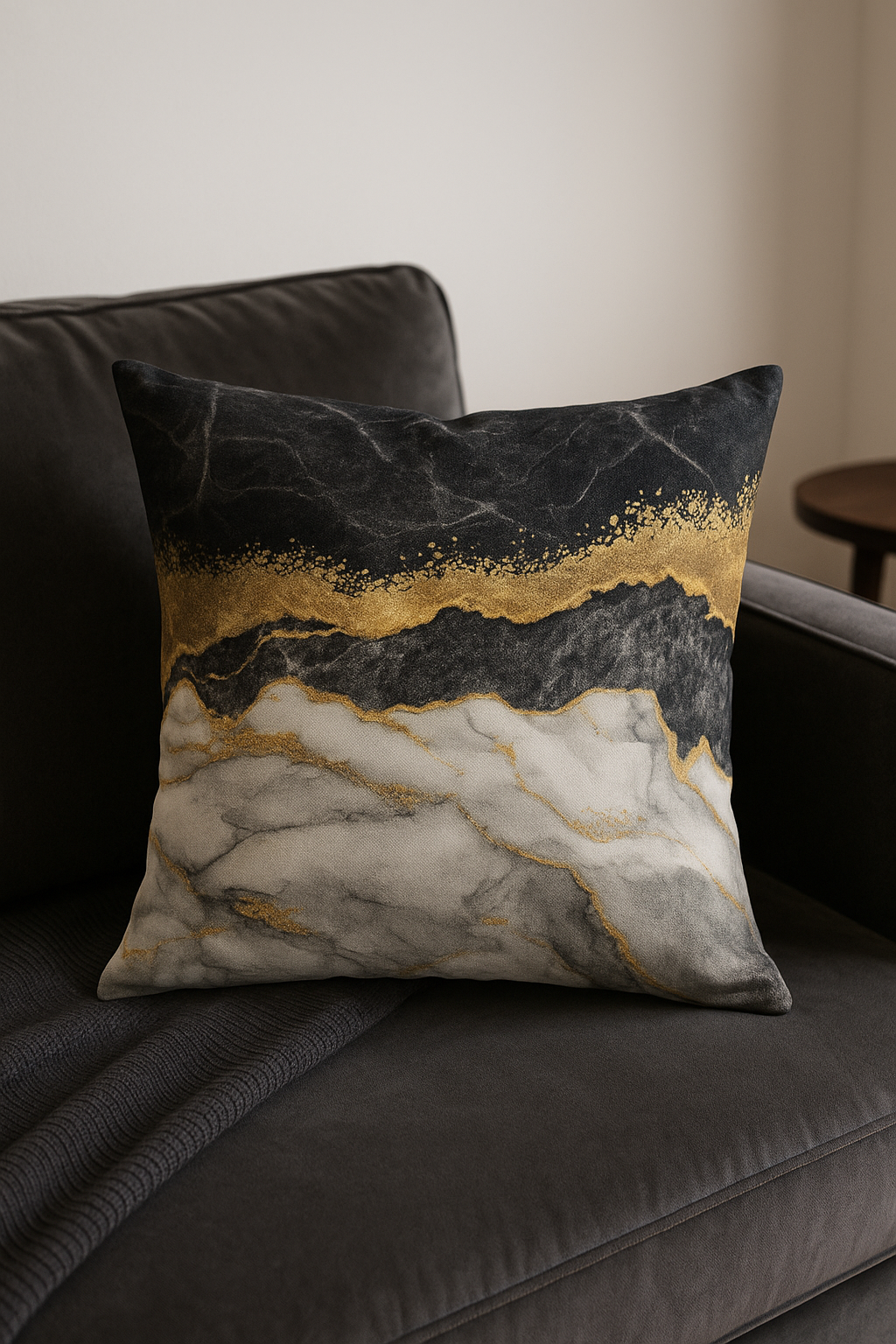 housse de coussin géométrique ethnique couleur or clair luxe