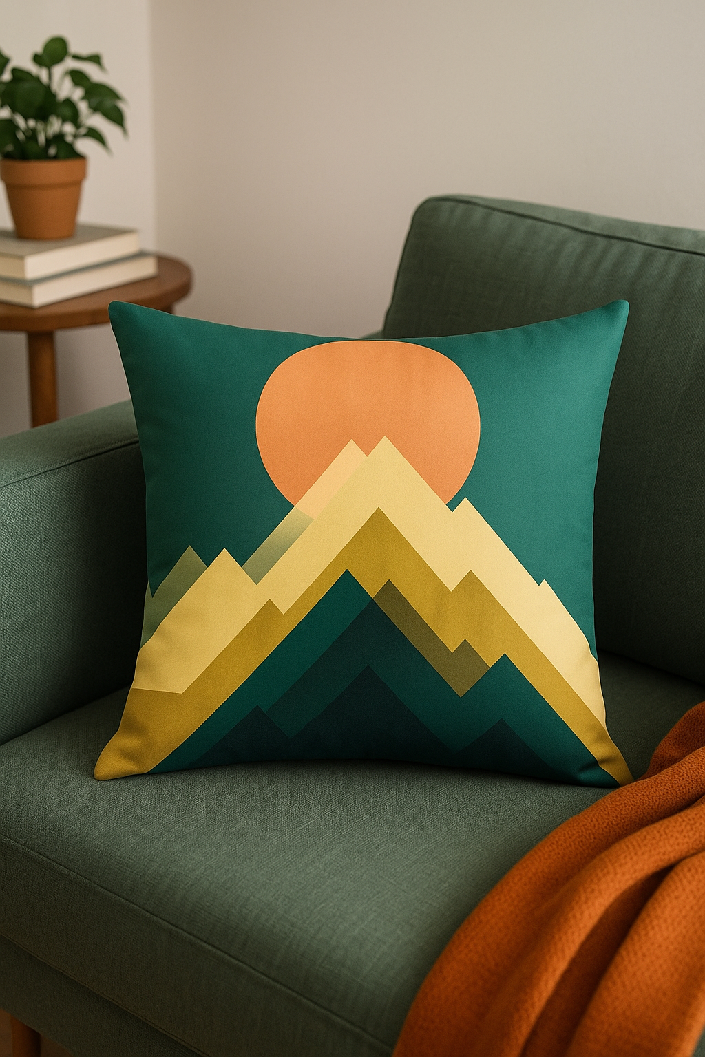 housse de coussin géométrique fleurs sauvages couleur peau de pêche - vue 2 sur 2