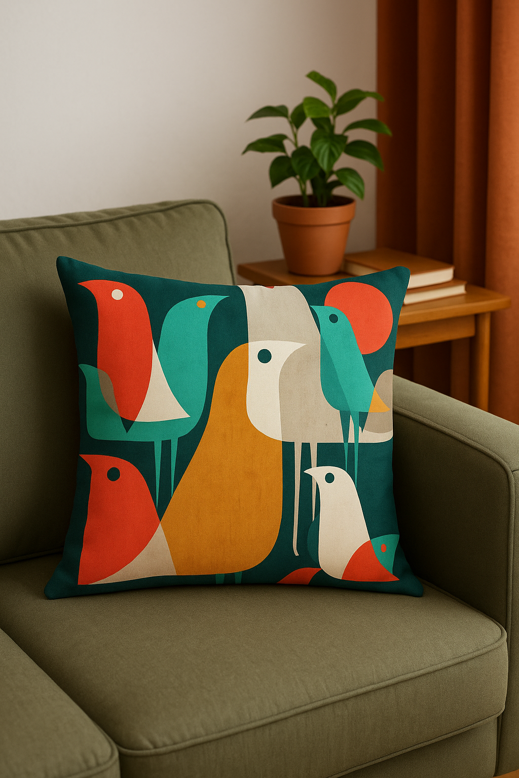 housse de coussin géométrique fleurs sauvages et peau de pêche - vue 2 sur 2