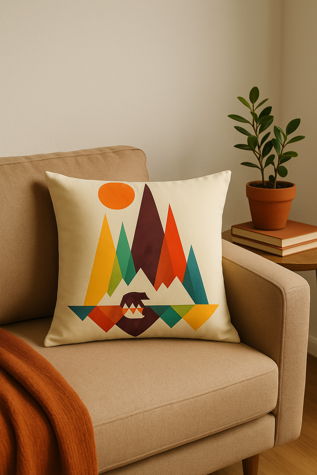 housse de coussin géométrique fleurs sauvages motif coloré - vue 2 sur 2