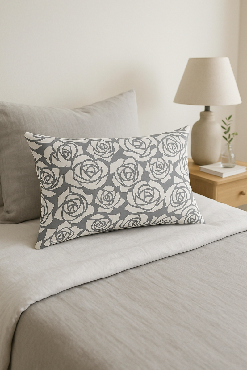 housse de coussin géométrique gris patchwork décoratif pour intérieur
