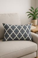 housse de coussin géométrique gris rectangulaire décorative moderne