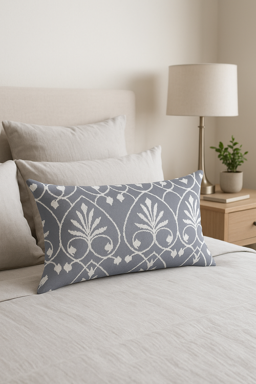 housse de coussin géométrique grise décorative pour chambre ou salon - vue 3 sur 2