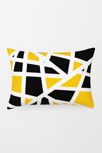 housse de coussin géométrique jaune pour décoration intérieure