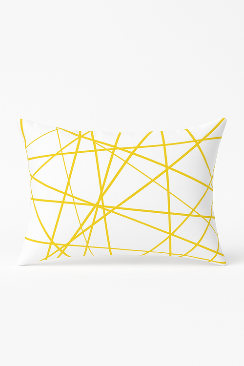 housse de coussin géométrique jaune pour décoration intérieure