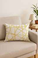 housse de coussin géométrique jaune pour décoration intérieure
