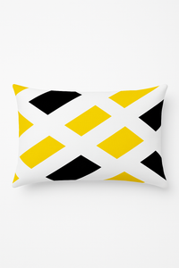 housse de coussin géométrique jaune pour décoration intérieure