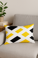 housse de coussin géométrique jaune pour décoration intérieure