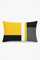 housse de coussin géométrique jaune pour décoration intérieure
