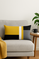 housse de coussin géométrique jaune pour décoration intérieure
