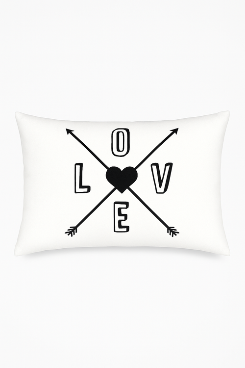 housse de coussin géométrique marbré noir et blanc 30x50 cm