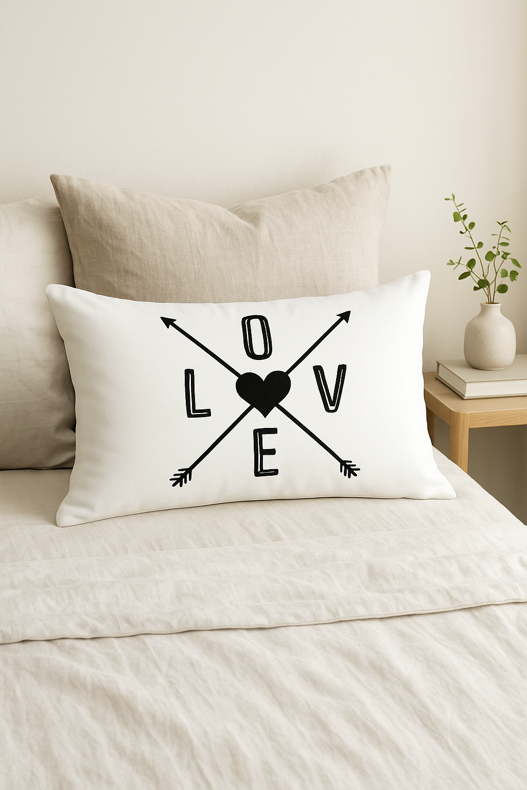 housse de coussin géométrique marbré noir et blanc 30x50 cm - vue 2 sur 2