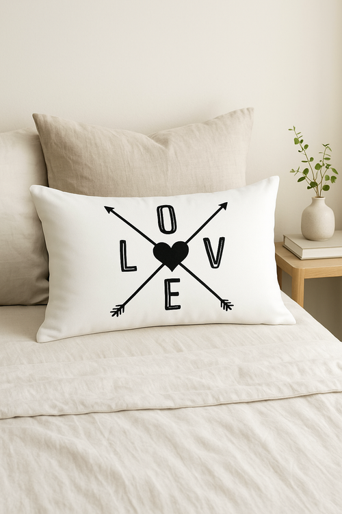 housse de coussin géométrique marbré noir et blanc 30x50 cm - vue 2 sur 2