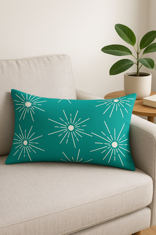 housse de coussin géométrique motif mandala 30 x 50 cm élégante - vue 2 sur 2