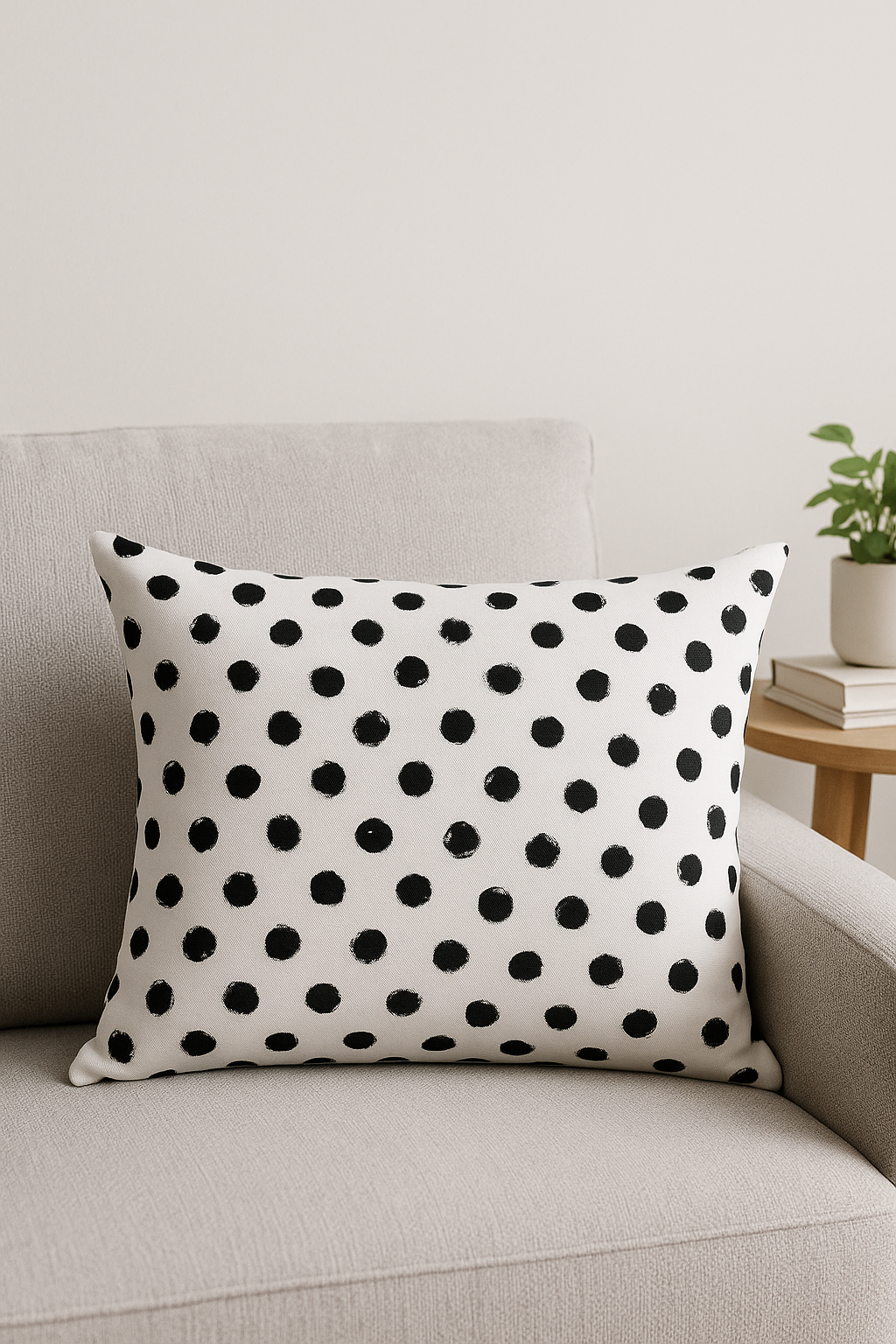 housse de coussin géométrique noir et blanc 30 x 50 cm - vue 2 sur 2