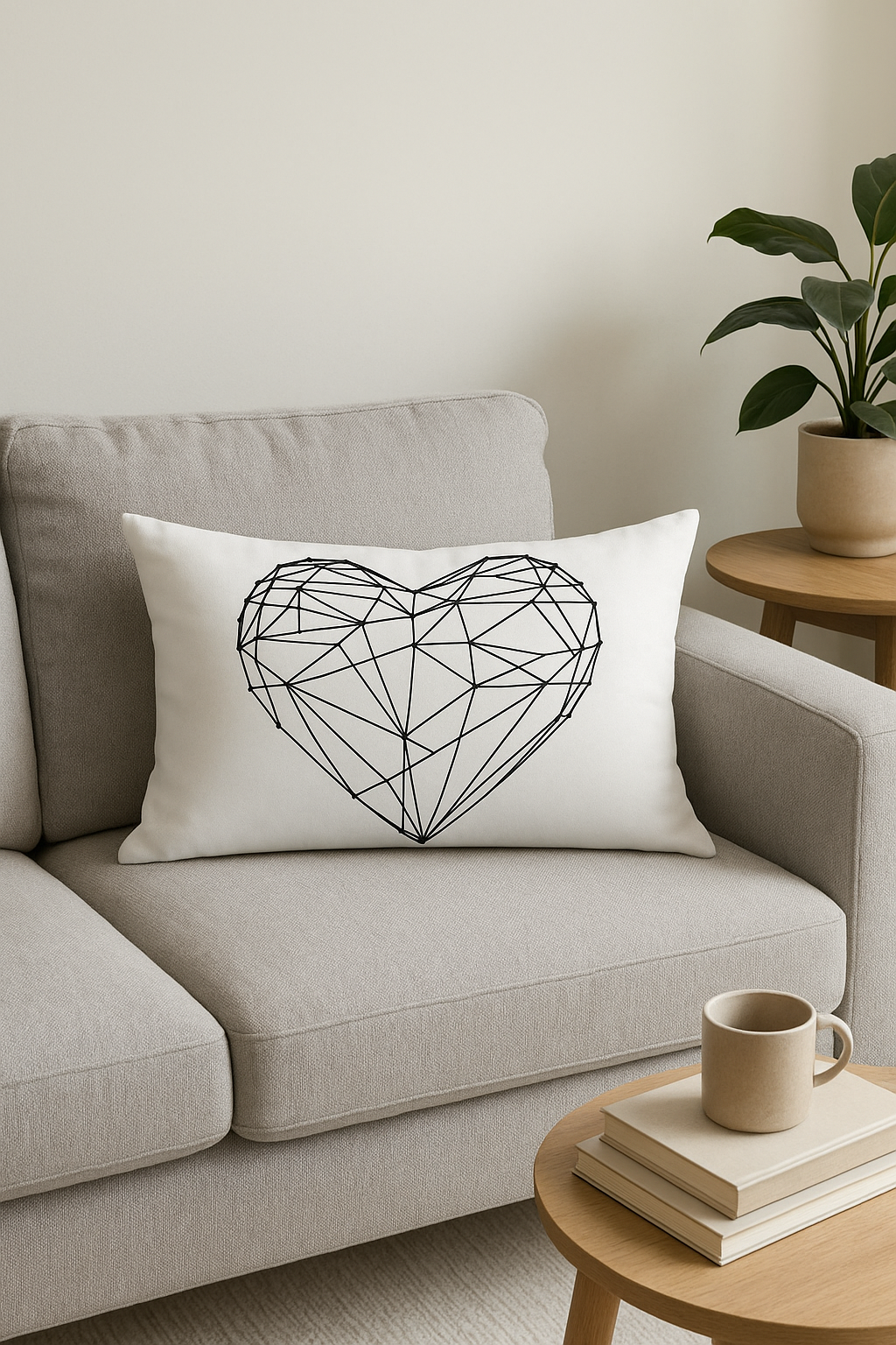 housse de coussin géométrique noir et blanc 30 x 50 cm - vue 2 sur 2