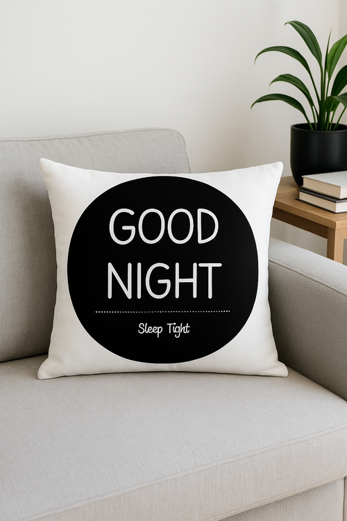 housse de coussin géométrique noir et blanc design élégant - vue 2 sur 2