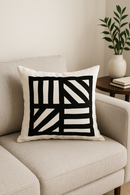 housse de coussin géométrique noir et blanc design moderne