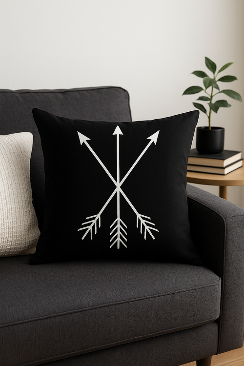 housse de coussin géométrique noir et blanc design moderne - vue 2 sur 2