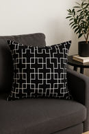 housse de coussin géométrique noir et blanc design moderne